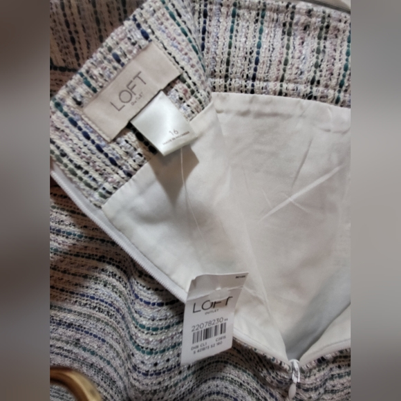 Loft Tweed Mini Skirt Women's Size 16 w/tags NEW - Picture 3 of 4